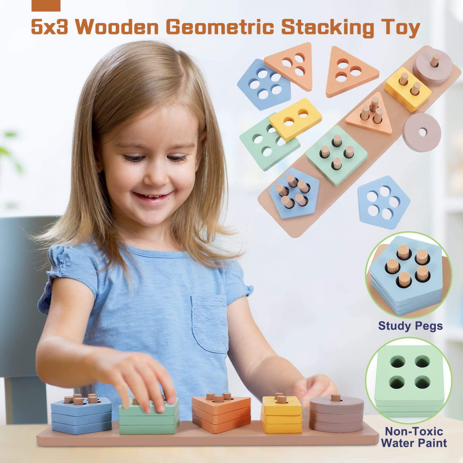 WANHUA wooden diy toys baby wood toys for kids educational