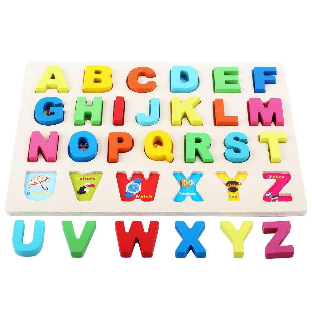 WANHUA montessori letter board custom toddler wooden puzzle jigsaw