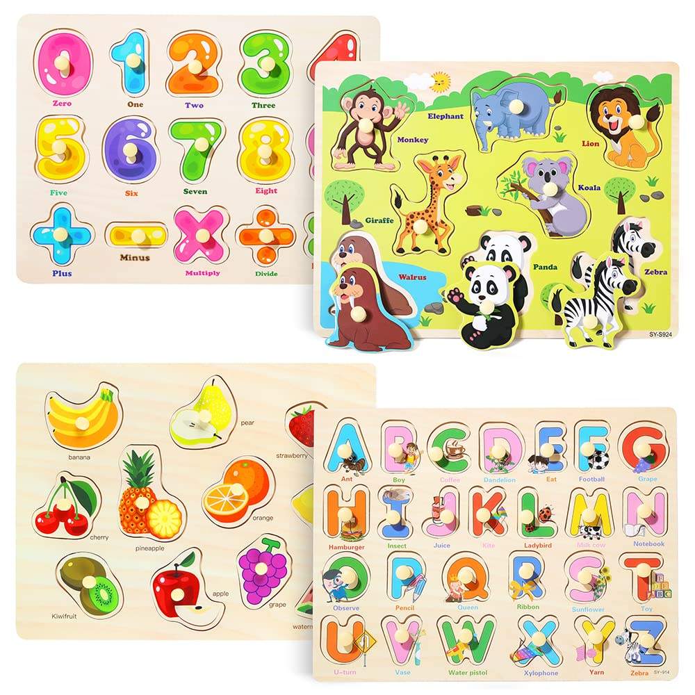 WANHUA 2023 children puzzle wooden spelling word letter games wood jigsaw puzzle educational kids toys