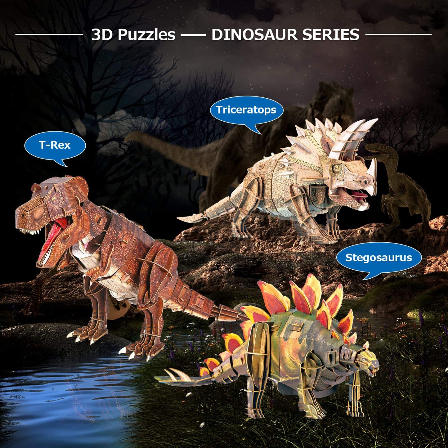 WANHUA montessori toddler 3d dinosaur custom wood puzzle for kids