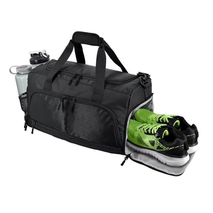 Large capacity sport duffel bag gym bag with shoes compartment