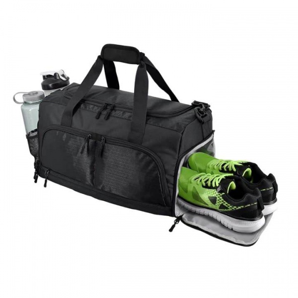Large capacity sport duffel bag gym bag with shoes compartment