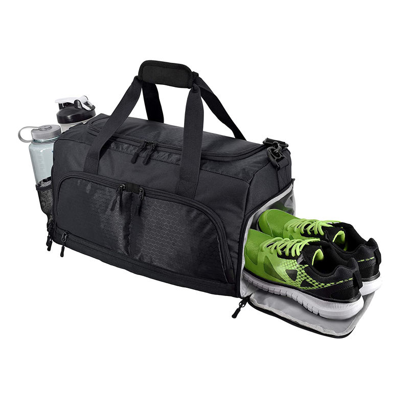 Large capacity sport duffel bag gym bag with shoes compartment