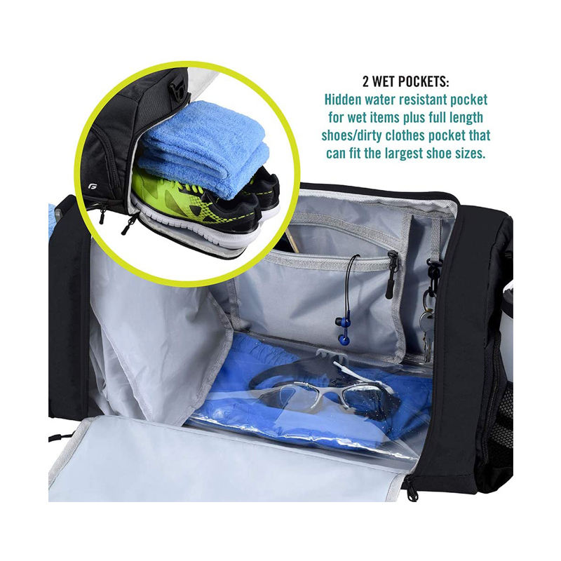 Large capacity sport duffel bag gym bag with shoes compartment