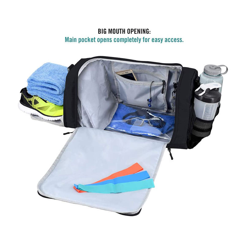 Large capacity sport duffel bag gym bag with shoes compartment
