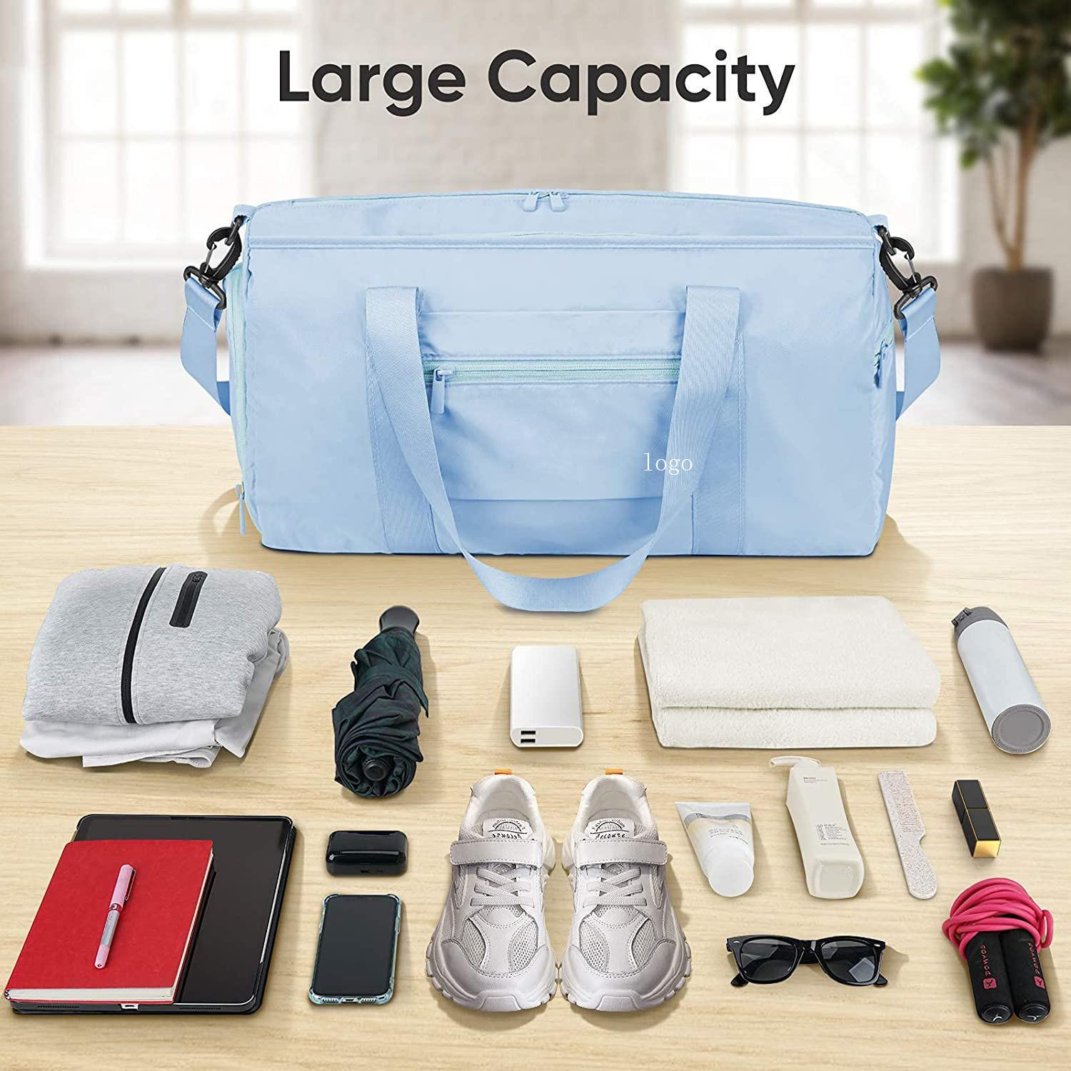 Women travelling green travel bags with high quality girls duffel custom bag large travel bags for women carry on shoulder