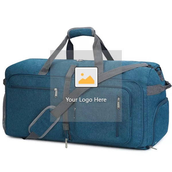 Manufacturers Custom Logo Large Folding Weekender Overnight Nylon Waterproof Hand Carry Foldable Travel Duffle Bag For Men Women
