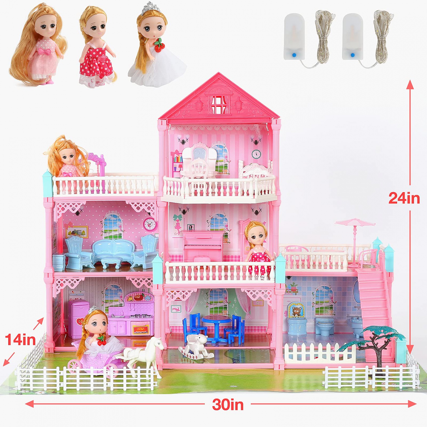 WANHUA doll houses wood diy big wooden gaby doll house for girls