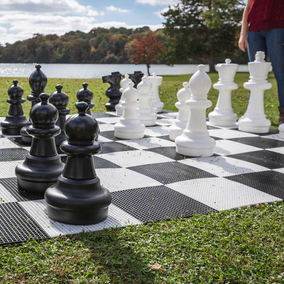 WANHUA large life size big chess set pieces giant outdoor chess set with foldable chess mat