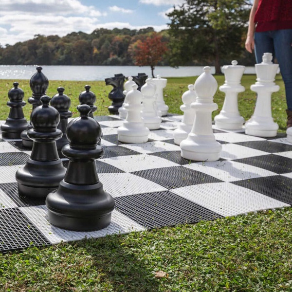 WANHUA large life size big chess set pieces giant outdoor chess set with foldable chess mat