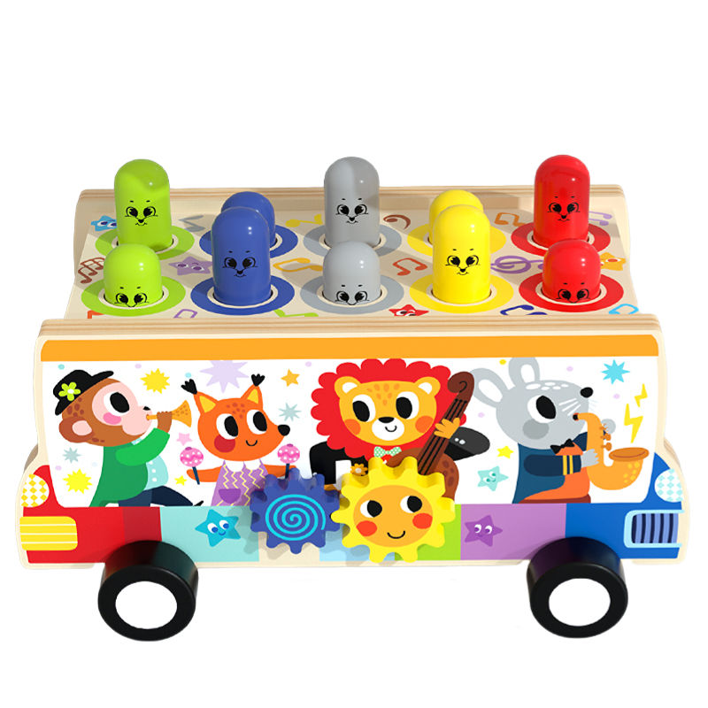 Wanhua Animal Car Wooden Hammer Whack A Mole Toys Montessori Educational Learning Toys