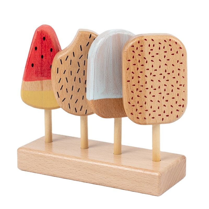 WANHUA high quality non toxic kids hand made montessori popsicle wood toy set for children
