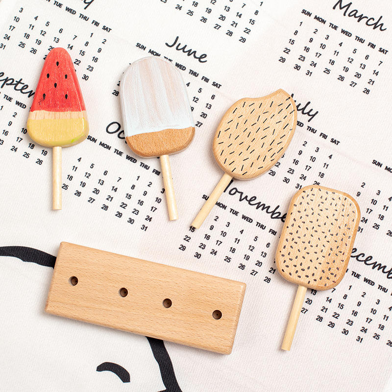 WANHUA high quality non toxic kids hand made montessori popsicle wood toy set for children