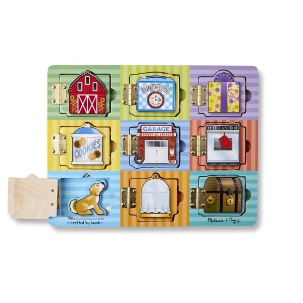 WANHUA Wooden Activity Board With Wooden Magnets - Wooden Busy Board, Hide And Seek Puzzles, Wooden Magnet Puzzles For Toddlers