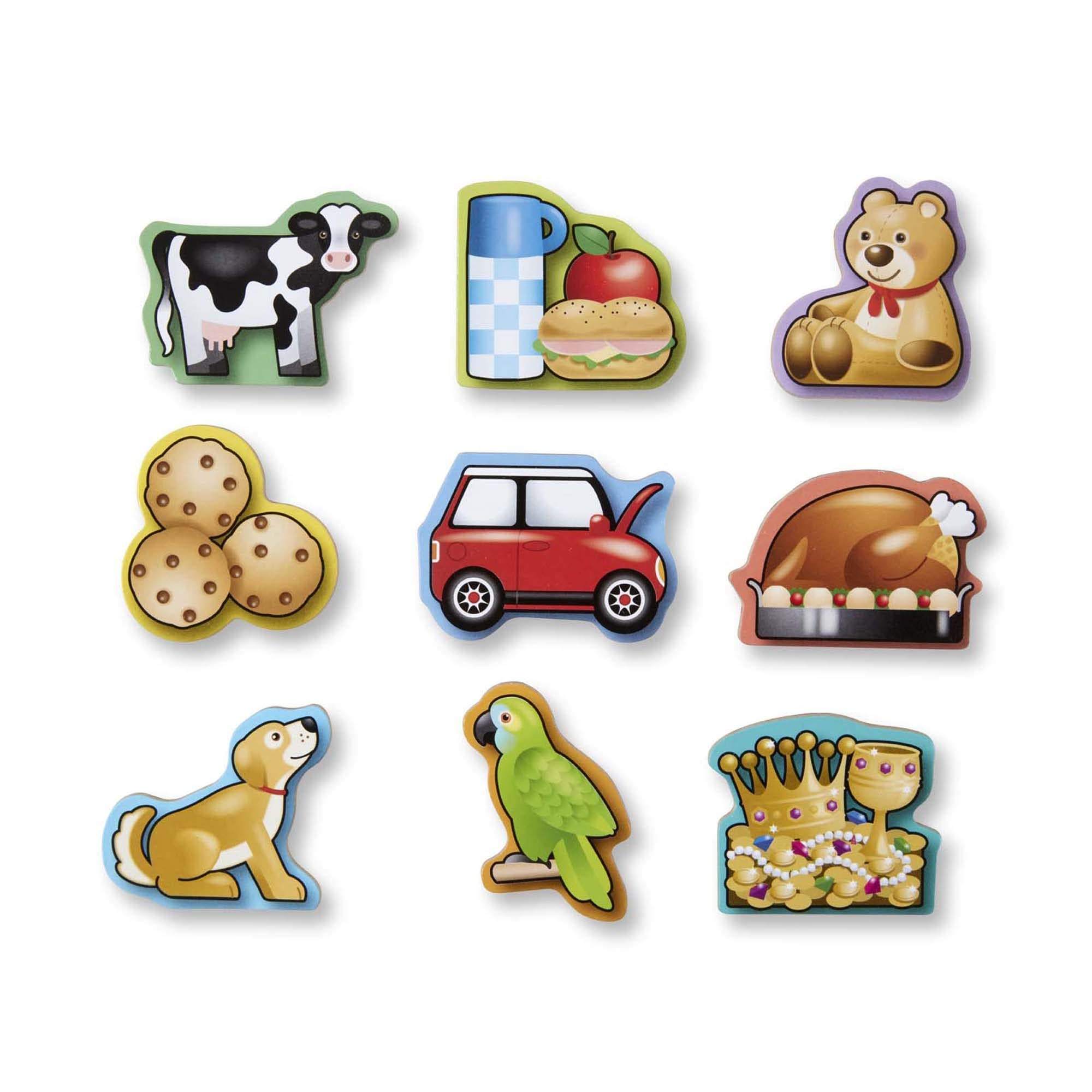 WANHUA Wooden Activity Board With Wooden Magnets - Wooden Busy Board, Hide And Seek Puzzles, Wooden Magnet Puzzles For Toddlers