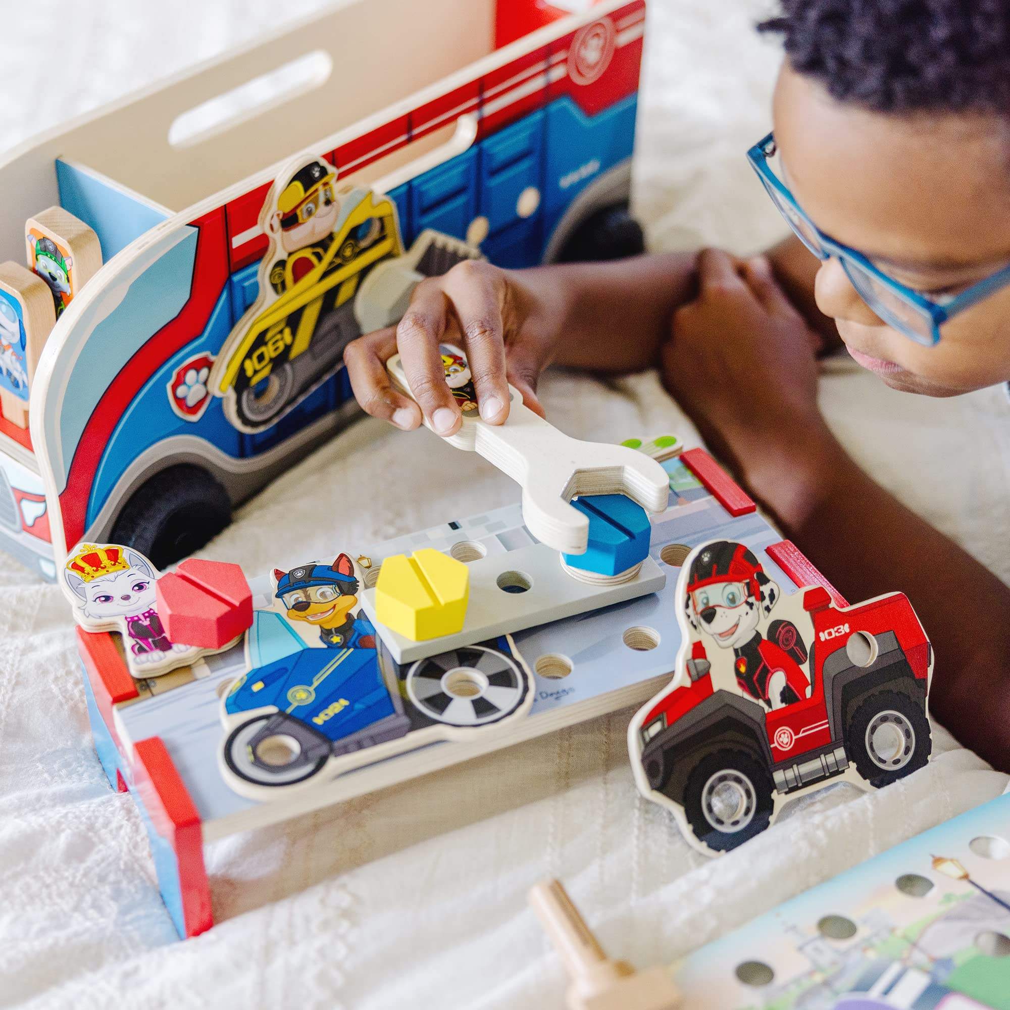 WANHUA Patrol Match & Build Mission Cruiser Preschool Educational Toys for Kids Boys Girls Baby
