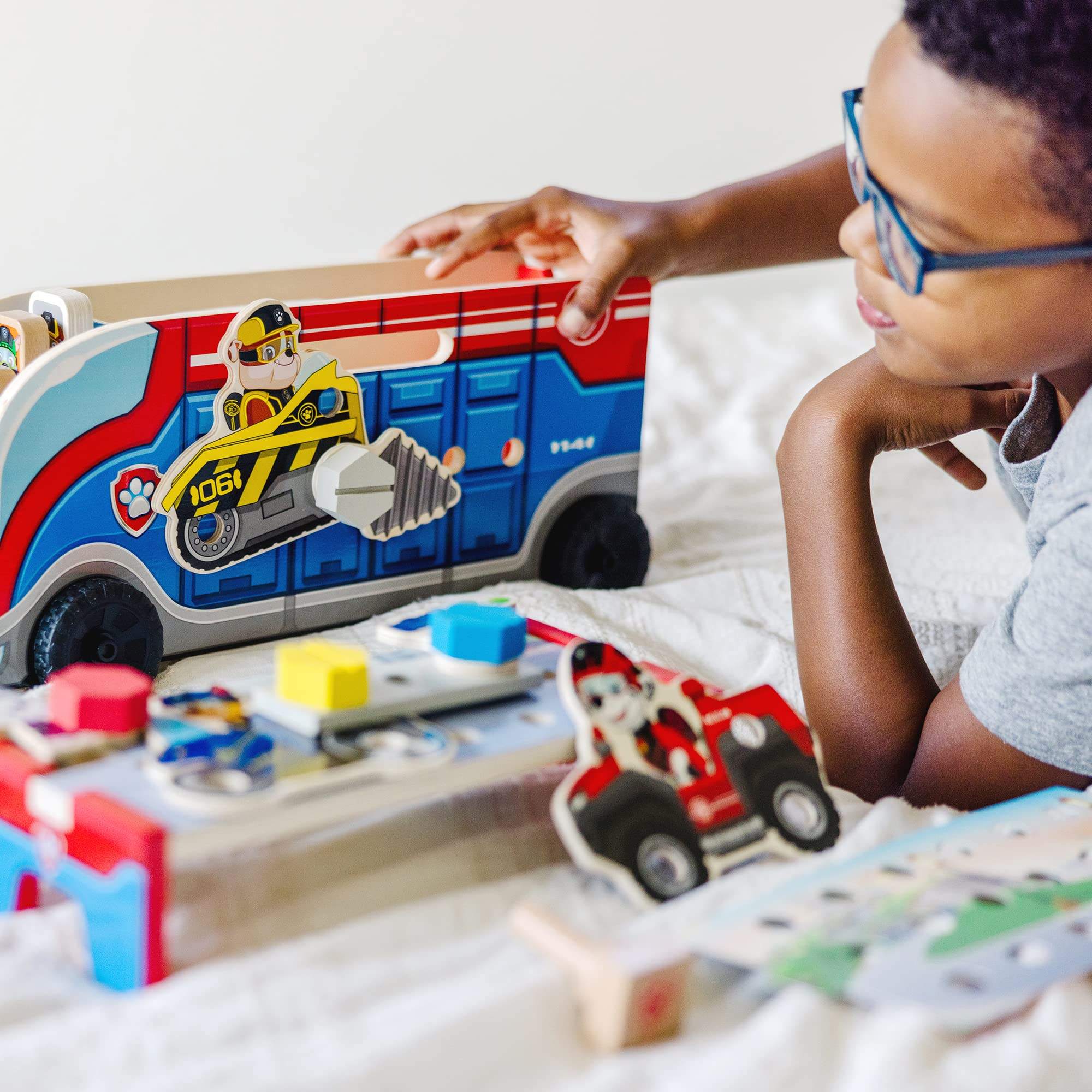 WANHUA Patrol Match & Build Mission Cruiser Preschool Educational Toys for Kids Boys Girls Baby