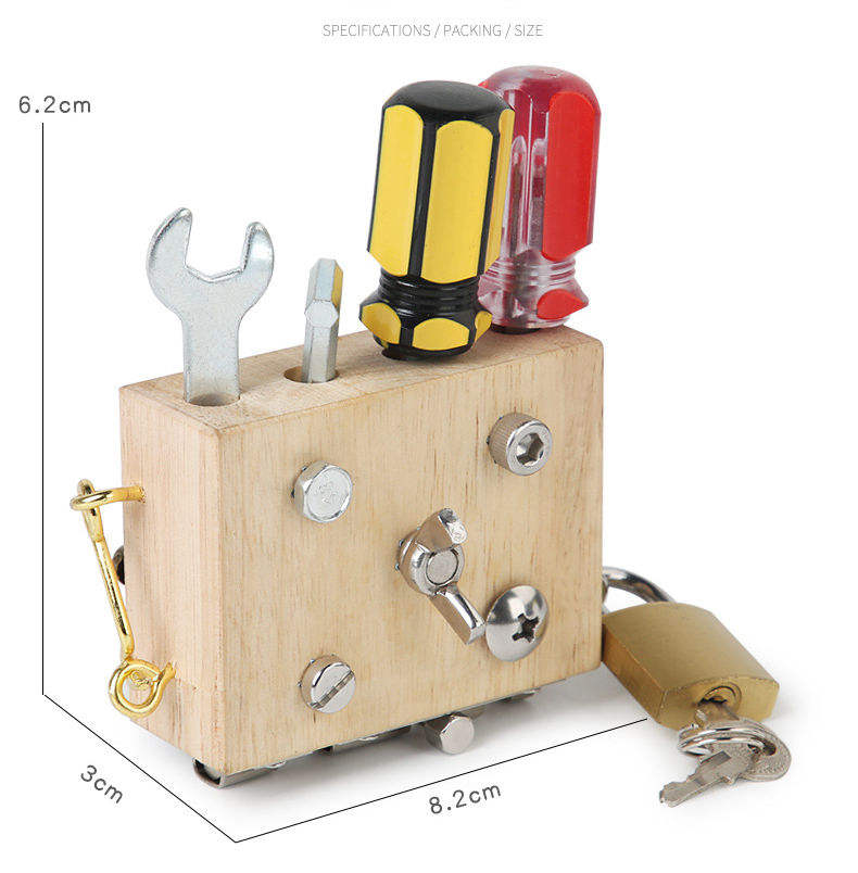 WANHUA montessori wood busy board Learning Screw Unlock Fine Motor for kids