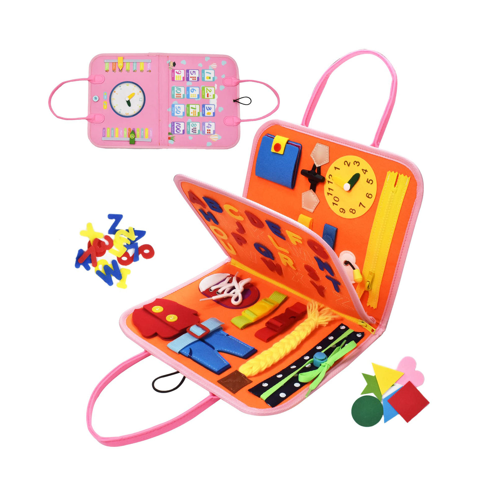 WANHUA montessori educational toys felt busy board busy board backpack alphabet busy board