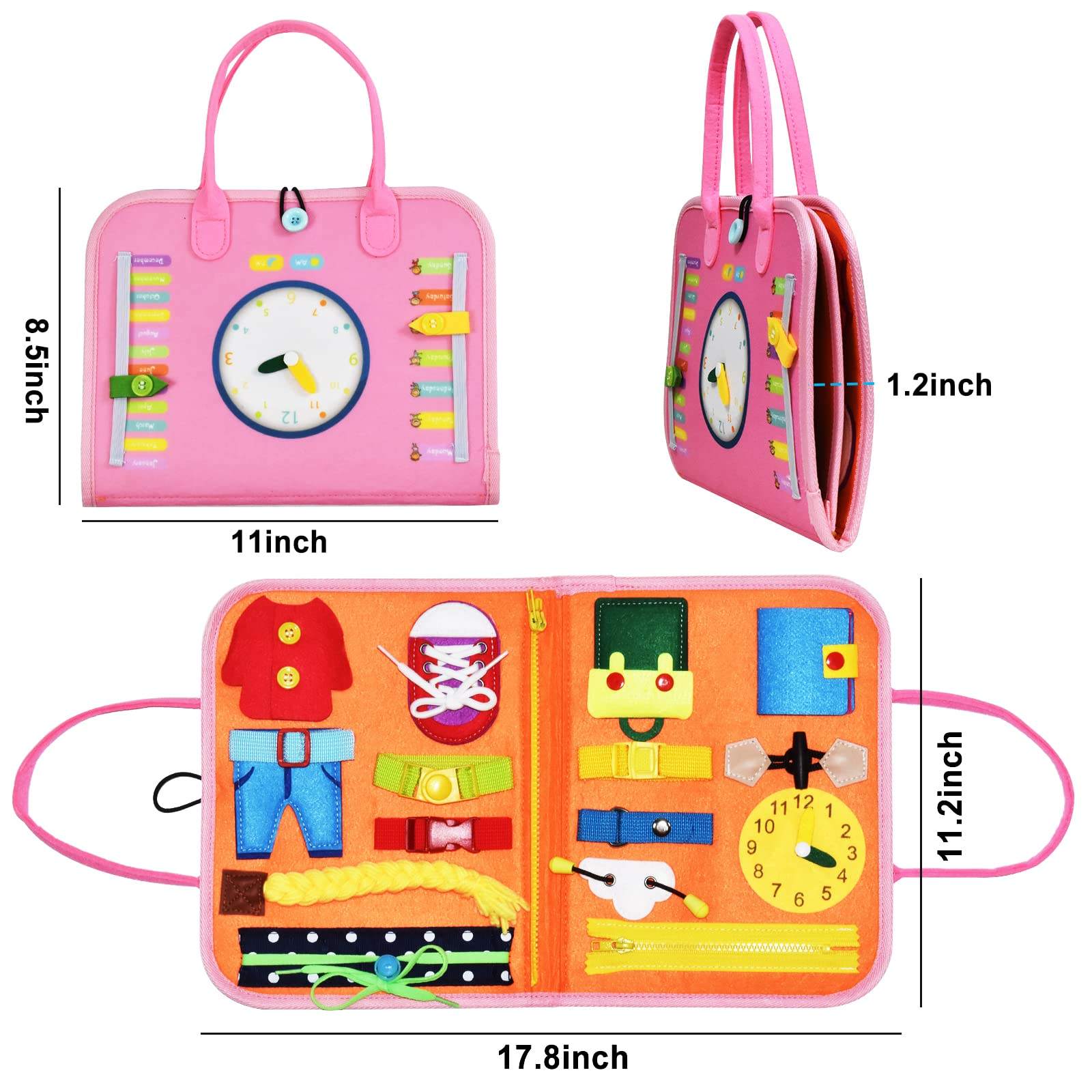 WANHUA montessori educational toys felt busy board busy board backpack alphabet busy board