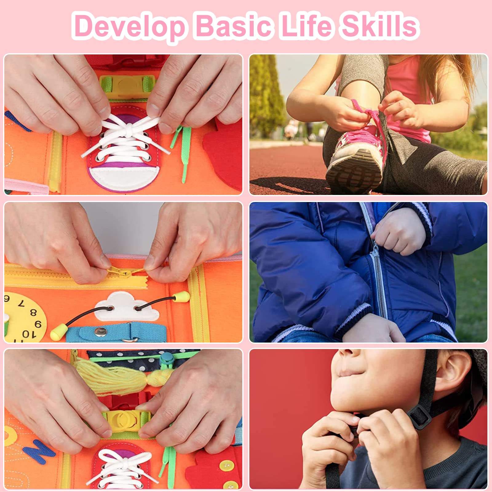 WANHUA montessori educational toys felt busy board busy board backpack alphabet busy board