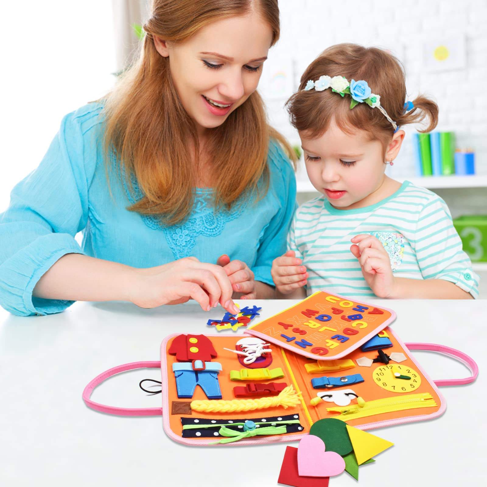 WANHUA montessori educational toys felt busy board busy board backpack alphabet busy board