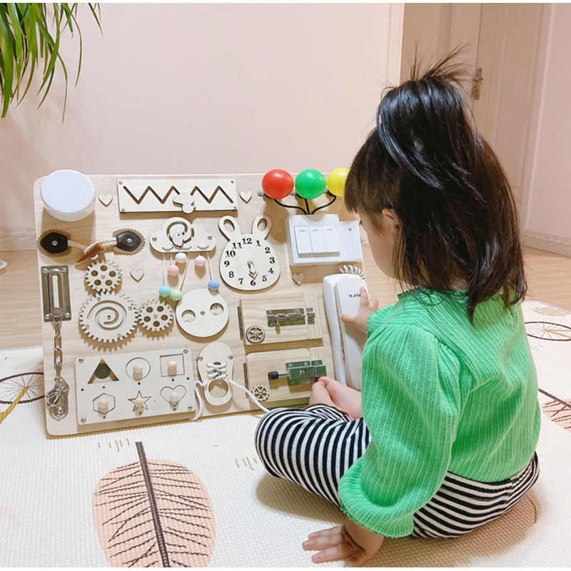 wooden switch busy board jouets montessori sensory busy board for toddlers
