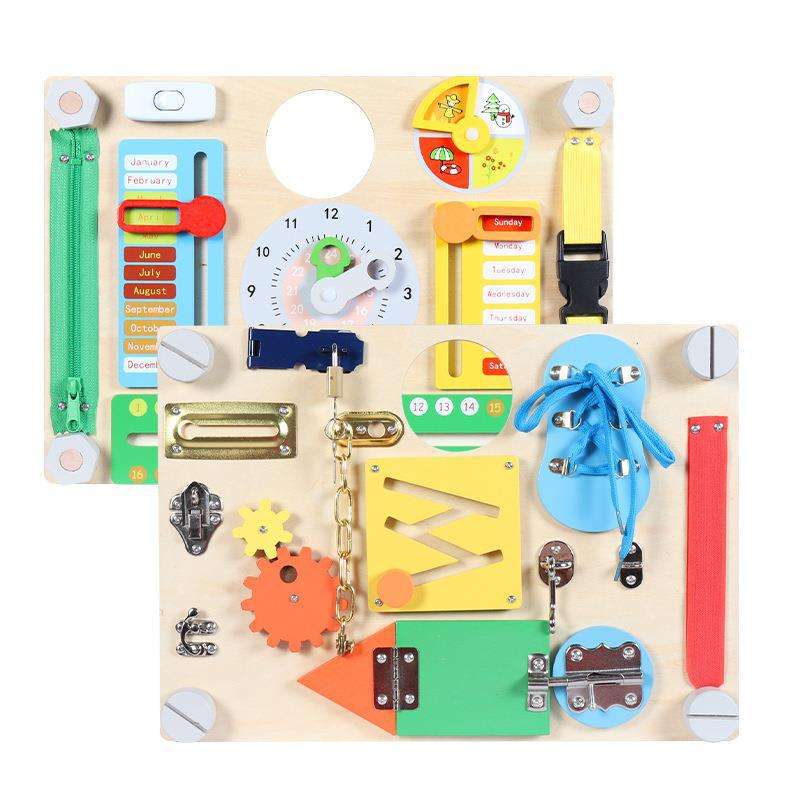 WANHUA custom montessori toys kids wooden busy board for toddlers