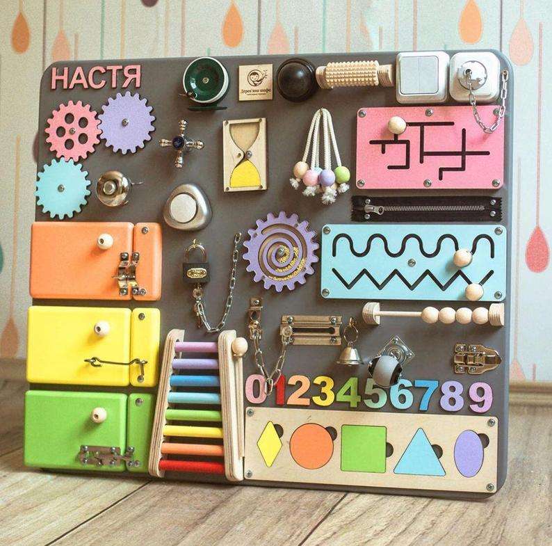 WANHUA montessori wood busy board early education toy busy-board