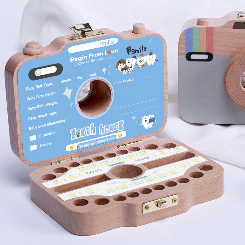 Wanhua Baby Tooth Box Andenken Holzzahn Aufbewahrung Und Sparbox Verlorene Neugeborene Baby Geburtstag Un