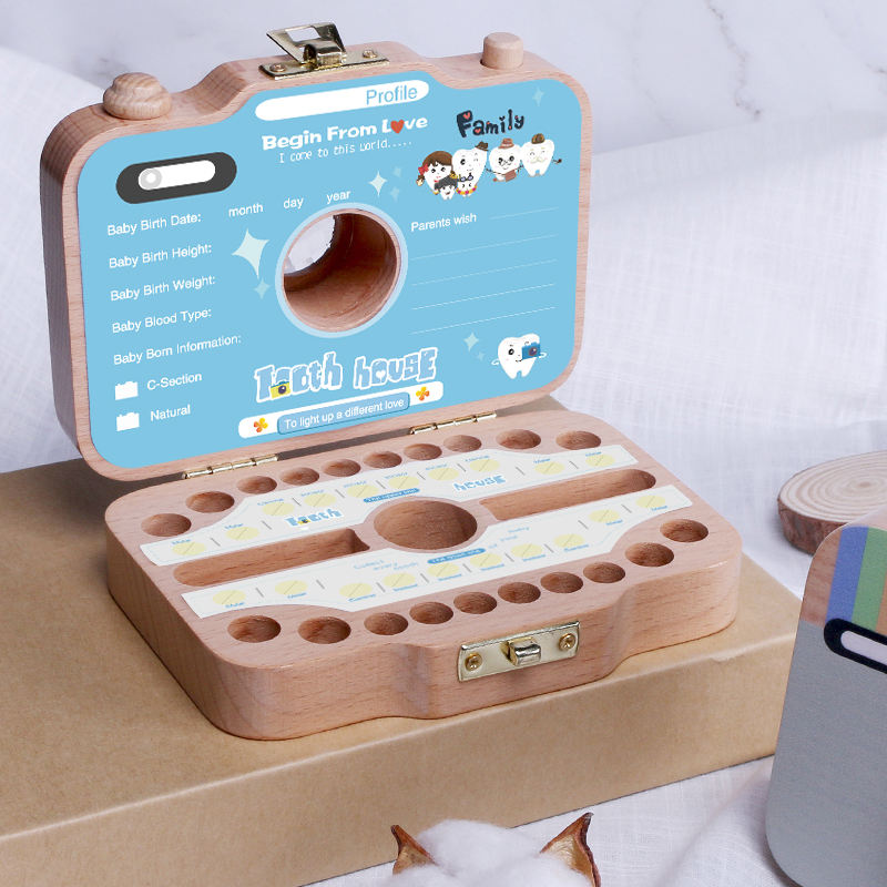 Wanhua Baby Tooth Box Andenken Holzzahn Aufbewahrung Und Sparbox Verlorene Neugeborene Baby Geburtstag Un