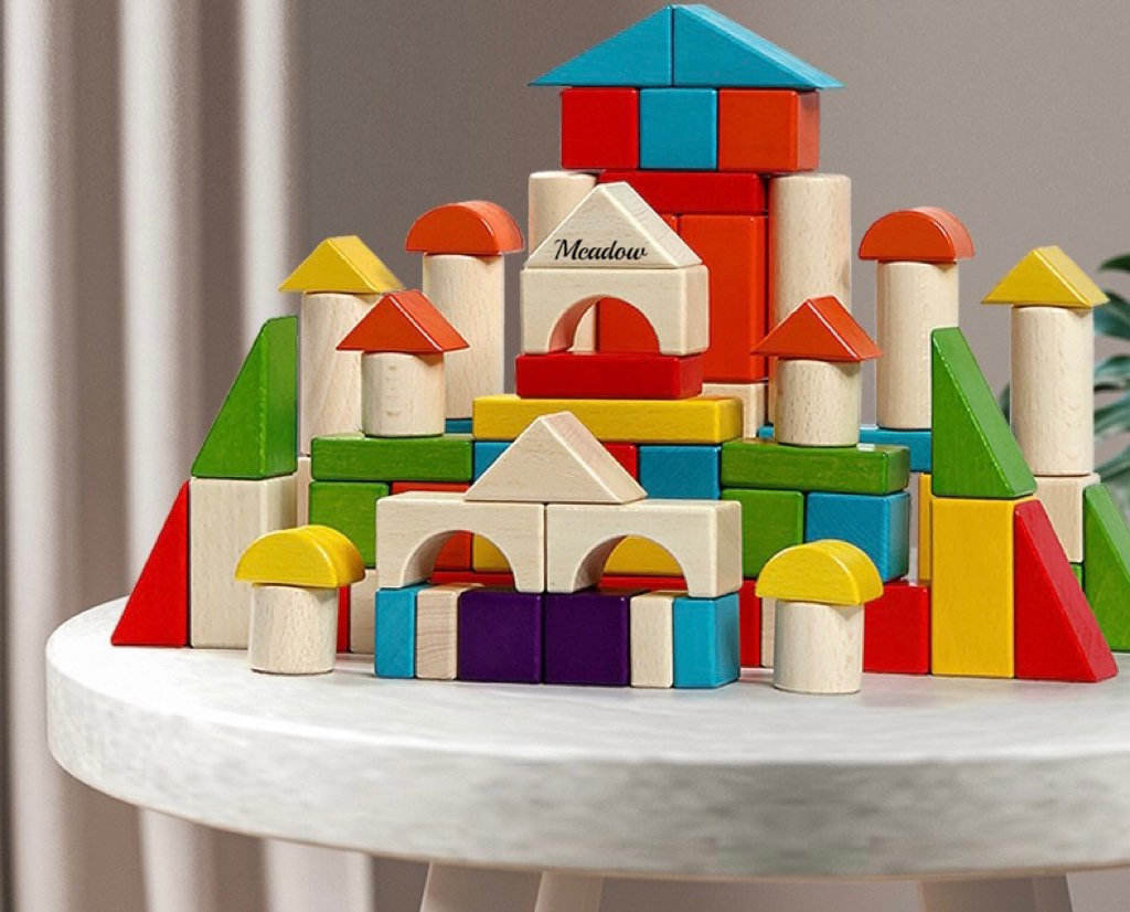 WANHUA Hot Sell Natural Educational Wooden Building Blocks toy for kids