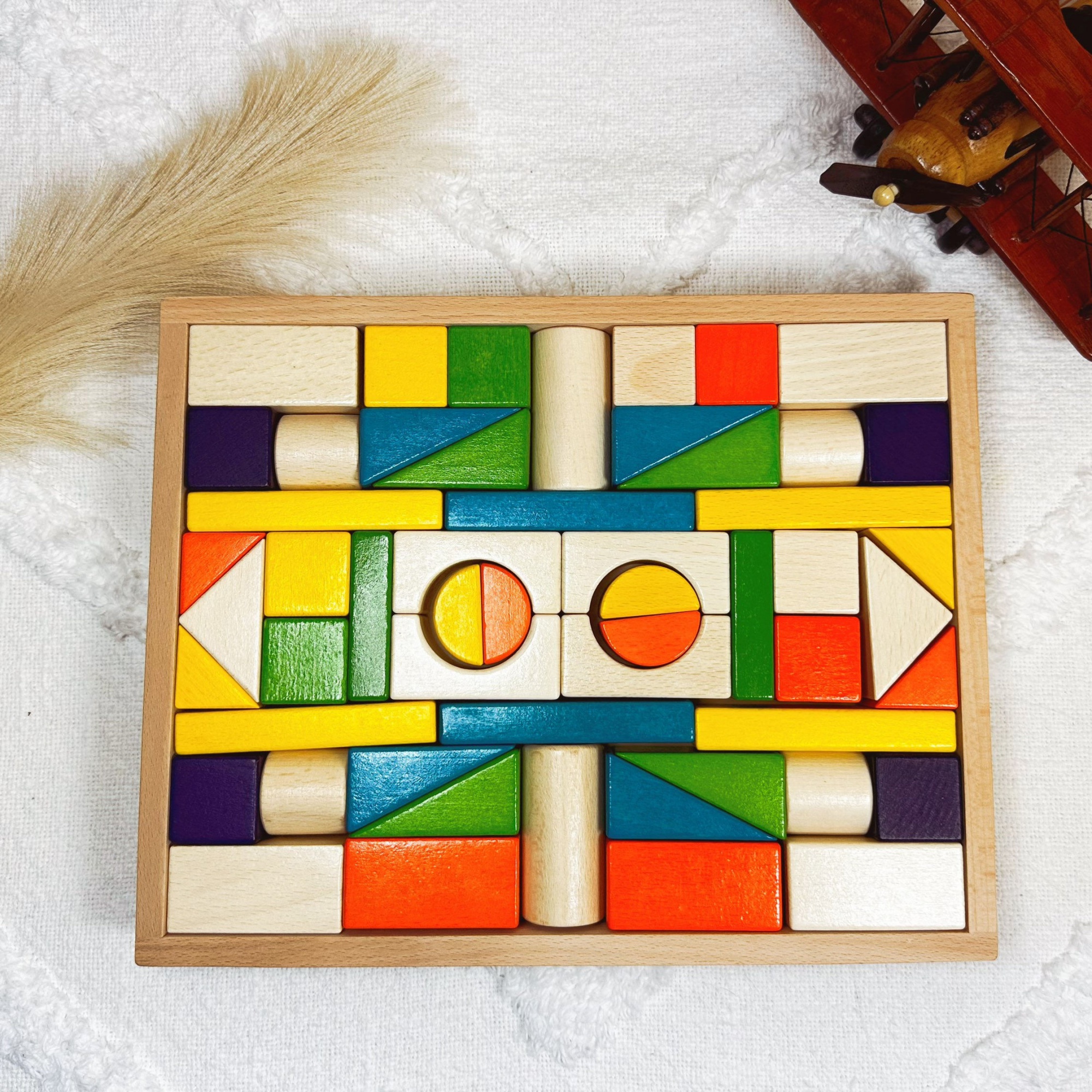 WANHUA Hot Sell Natural Educational Wooden Building Blocks toy for kids