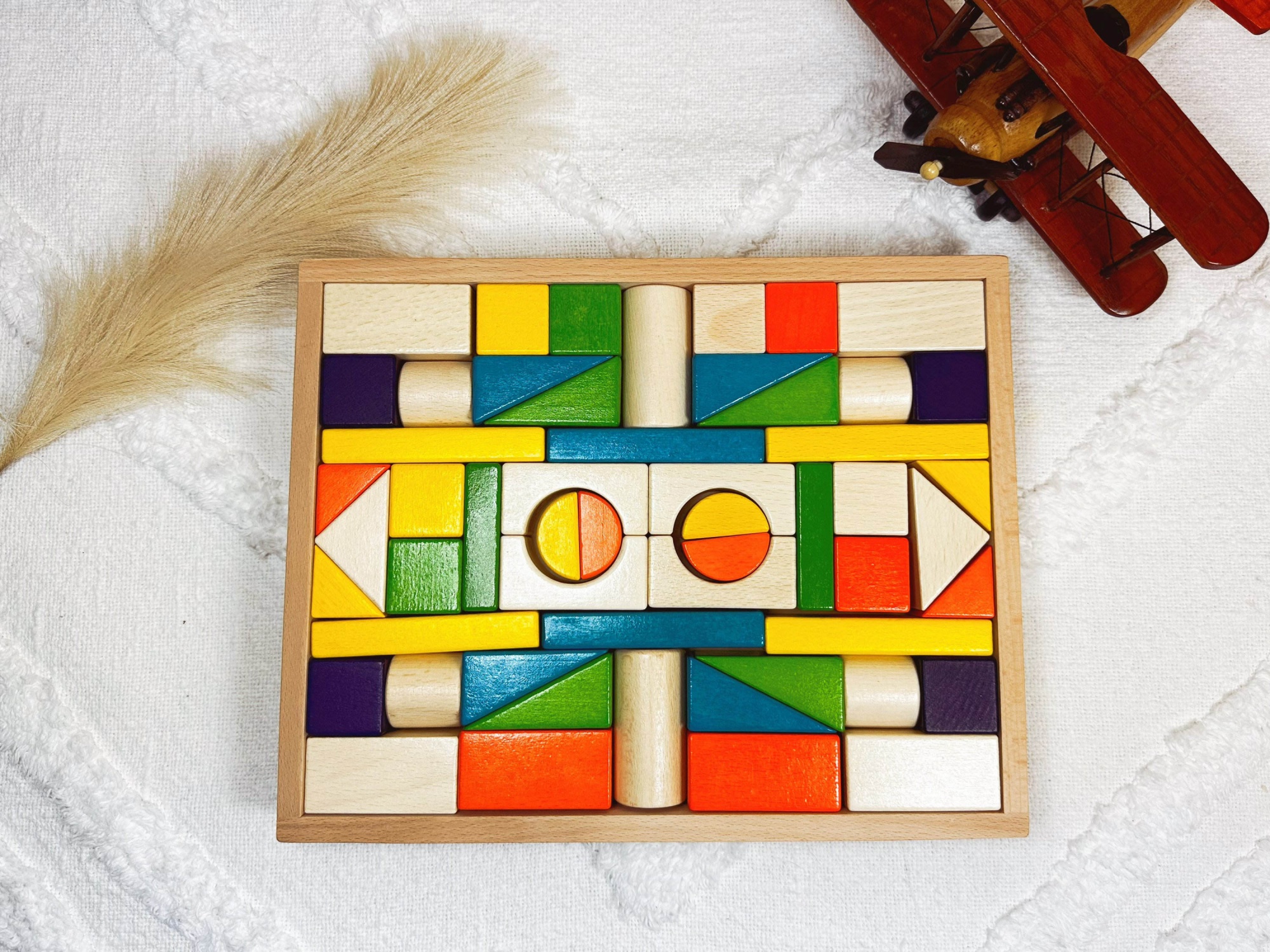 WANHUA Hot Sell Natural Educational Wooden Building Blocks toy for kids