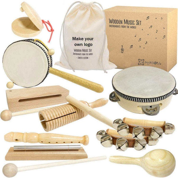 WANHUA Wooden Music Set Percussion Kids Musical Instruments Montessori Unique Play Toddler Musical Instruments for Child