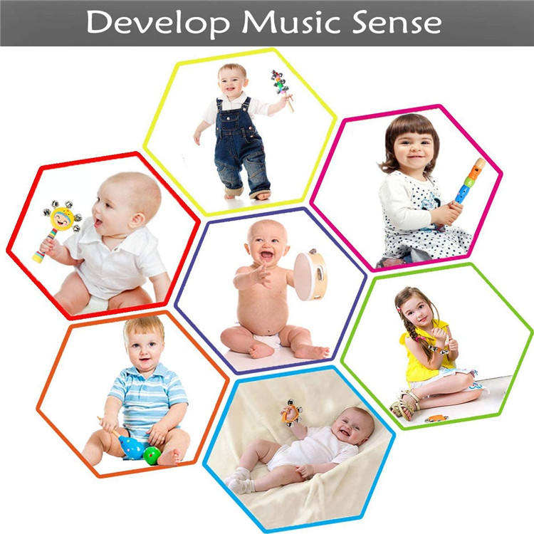 WANHUA Wooden Music Set Percussion Kids Musical Instruments Montessori Unique Play Toddler Musical Instruments for Child