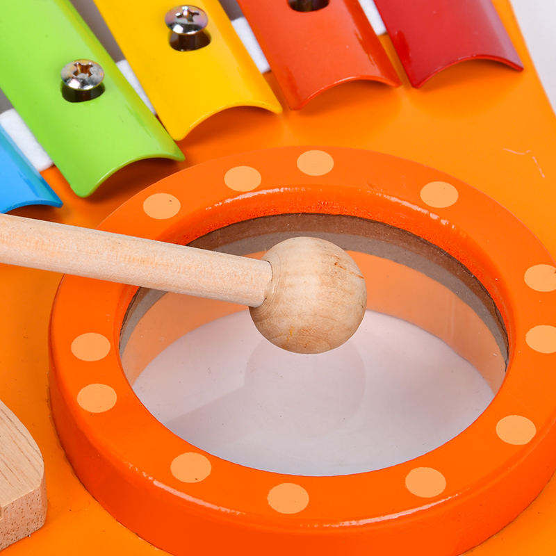WANHUA Educational Musical Instruments Toy wooden children cartoon rooster xylophone for Toddlers Child