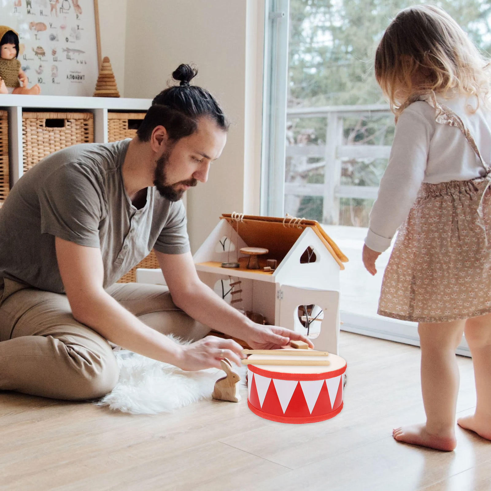 WANHUA High quality Musical Instrument hand Drum Wood Children Toys for kids