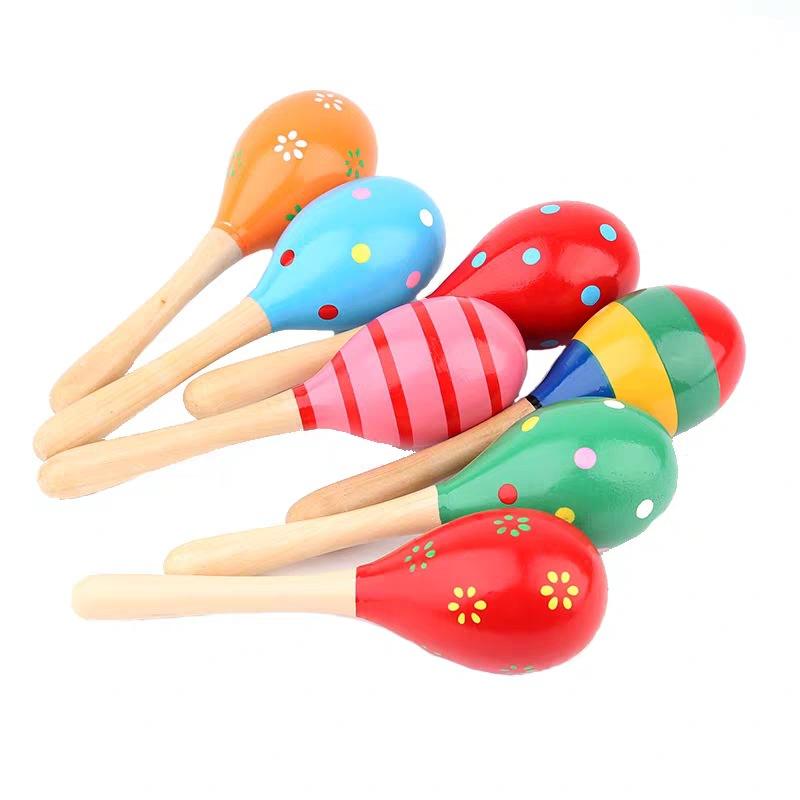 WANHUA High quality Customize Pattern Shakers Wood Maracas musical instruments Toy for babies