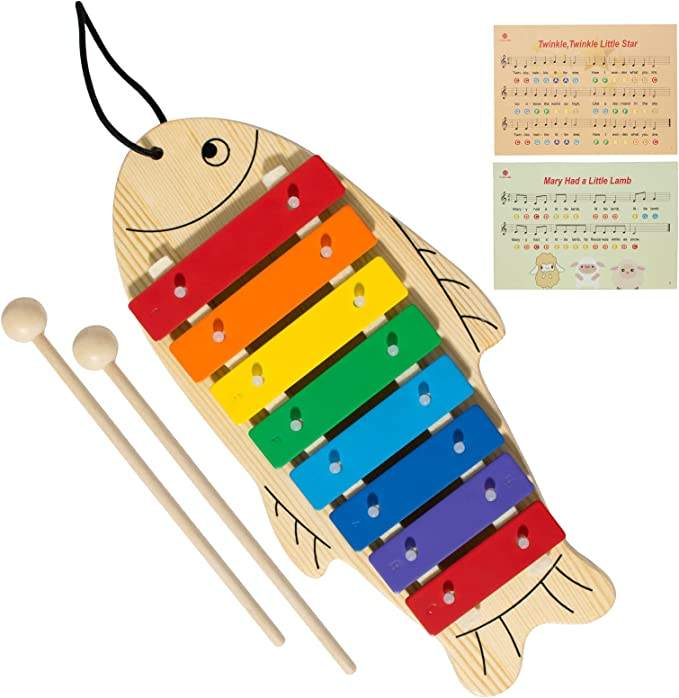 Wooden Toy Xylophone Music Toy Musical Instrument for Kid Customized Logo Unisex Play Educational Percussion Colorful 11 Pcs