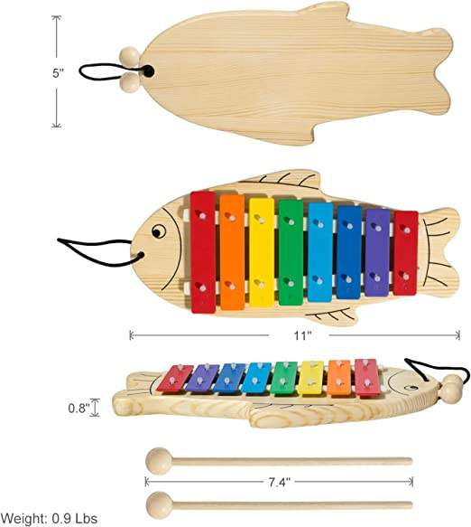 Wooden Toy Xylophone Music Toy Musical Instrument for Kid Customized Logo Unisex Play Educational Percussion Colorful 11 Pcs