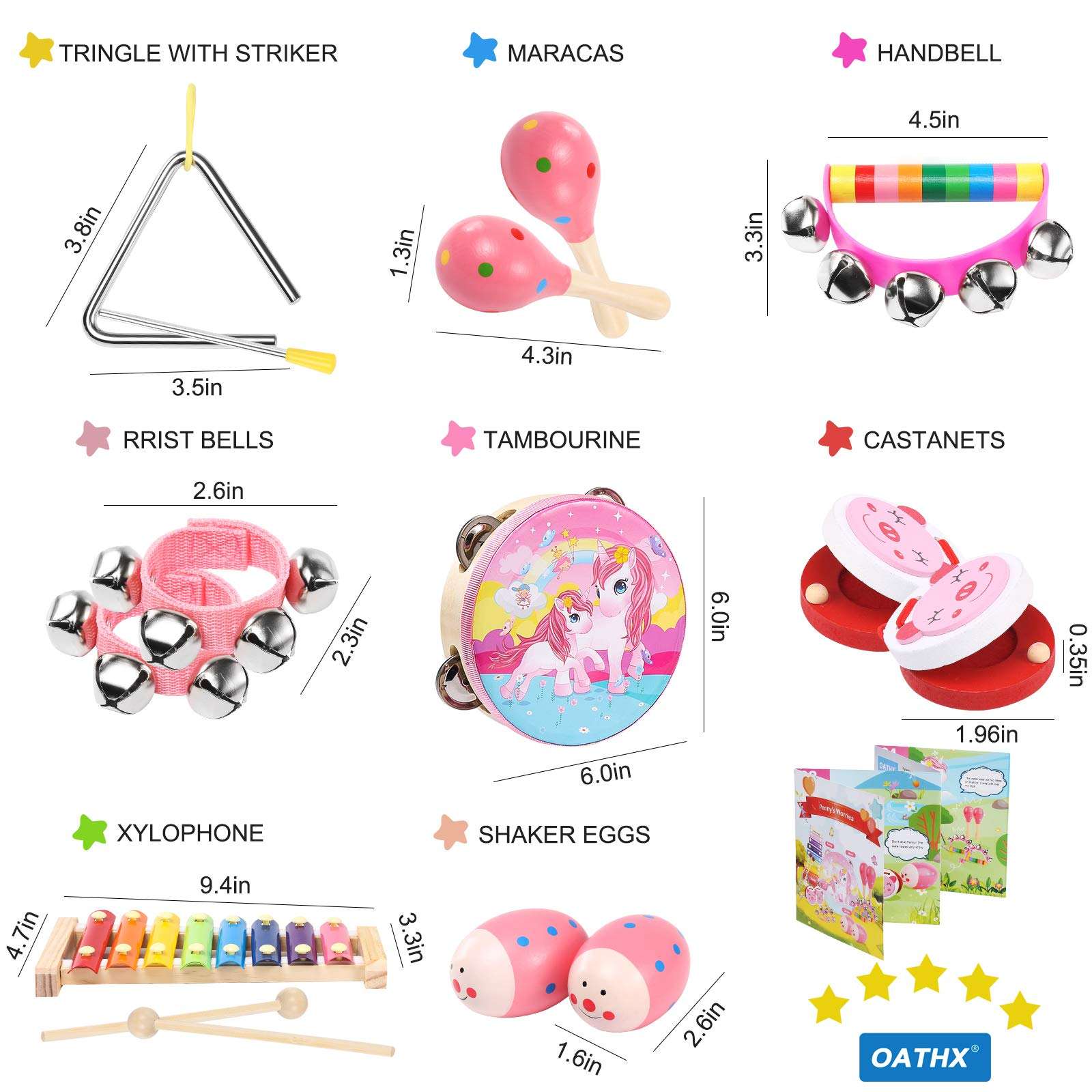 WANHUA baby children 8 pieces of educational musical instrument toy for kid