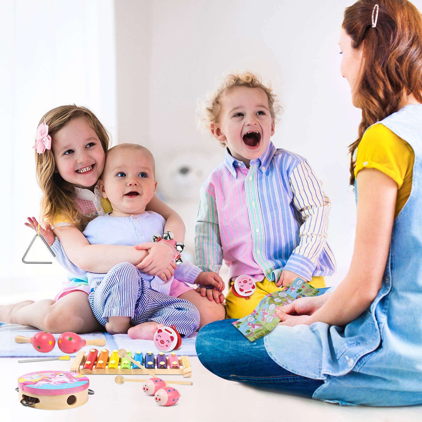 WANHUA baby children 8 pieces of educational musical instrument toy for kid