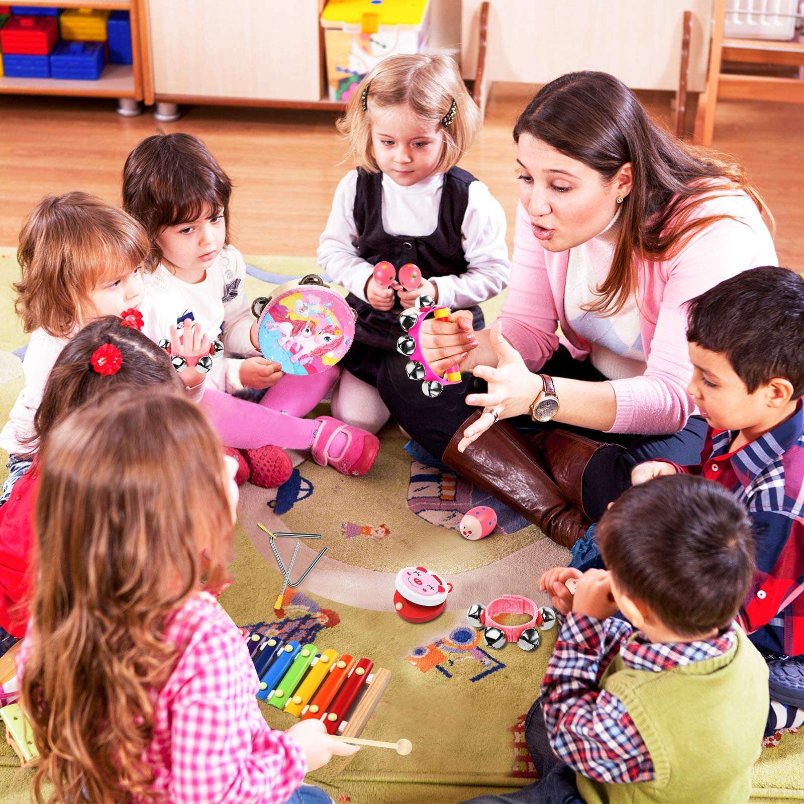 WANHUA baby children 8 pieces of educational musical instrument toy for kid