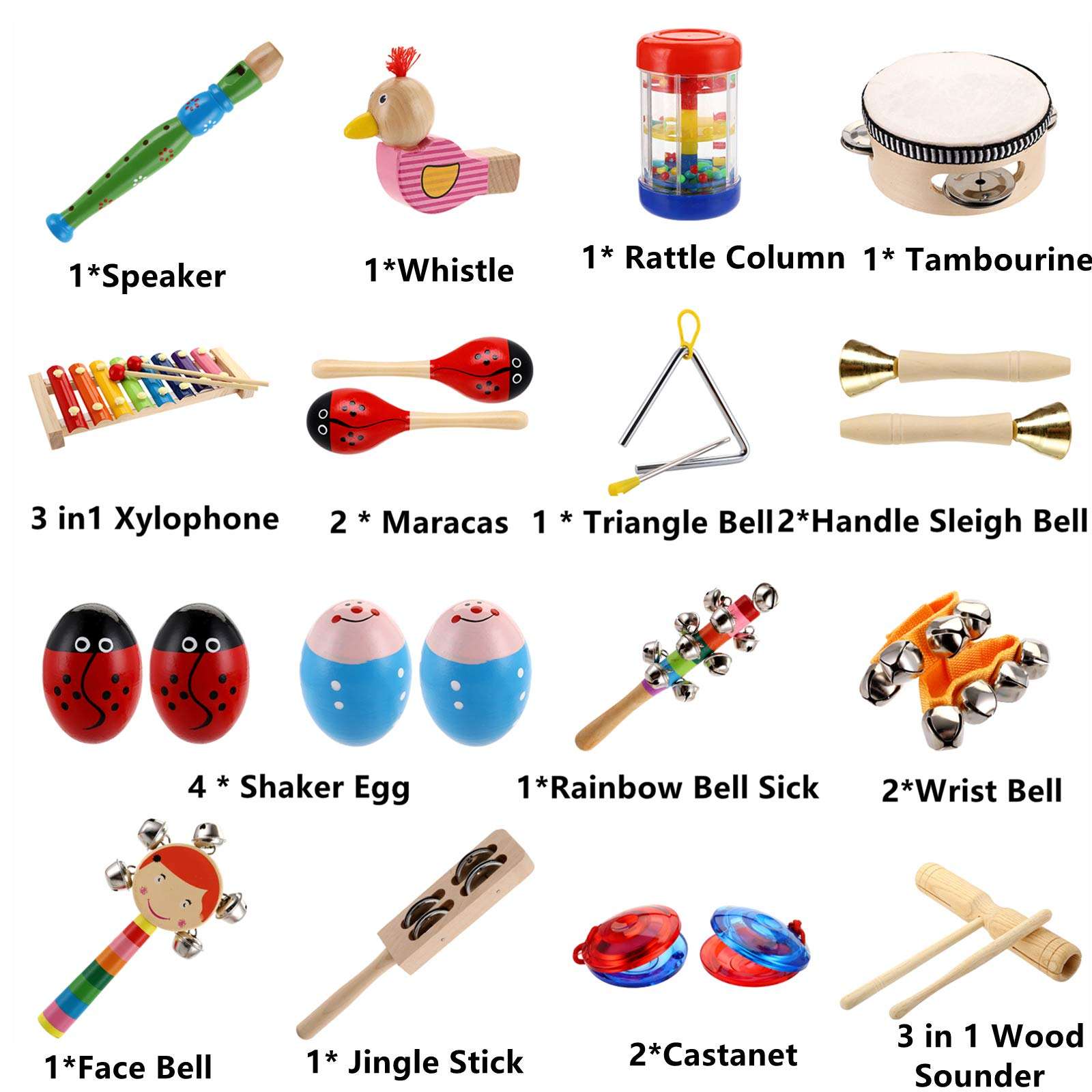 WANHUA 2023 christmas wooden baby musical toys 0-3 months