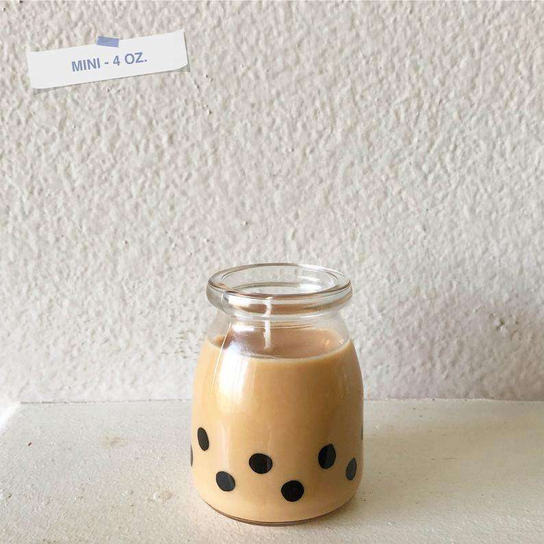 wholesale custom decorative special Classic Milk Tea soy wax glass Candle jars holder