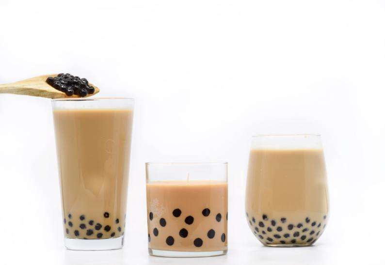 wholesale custom decorative special Classic Milk Tea soy wax glass Candle jars holder