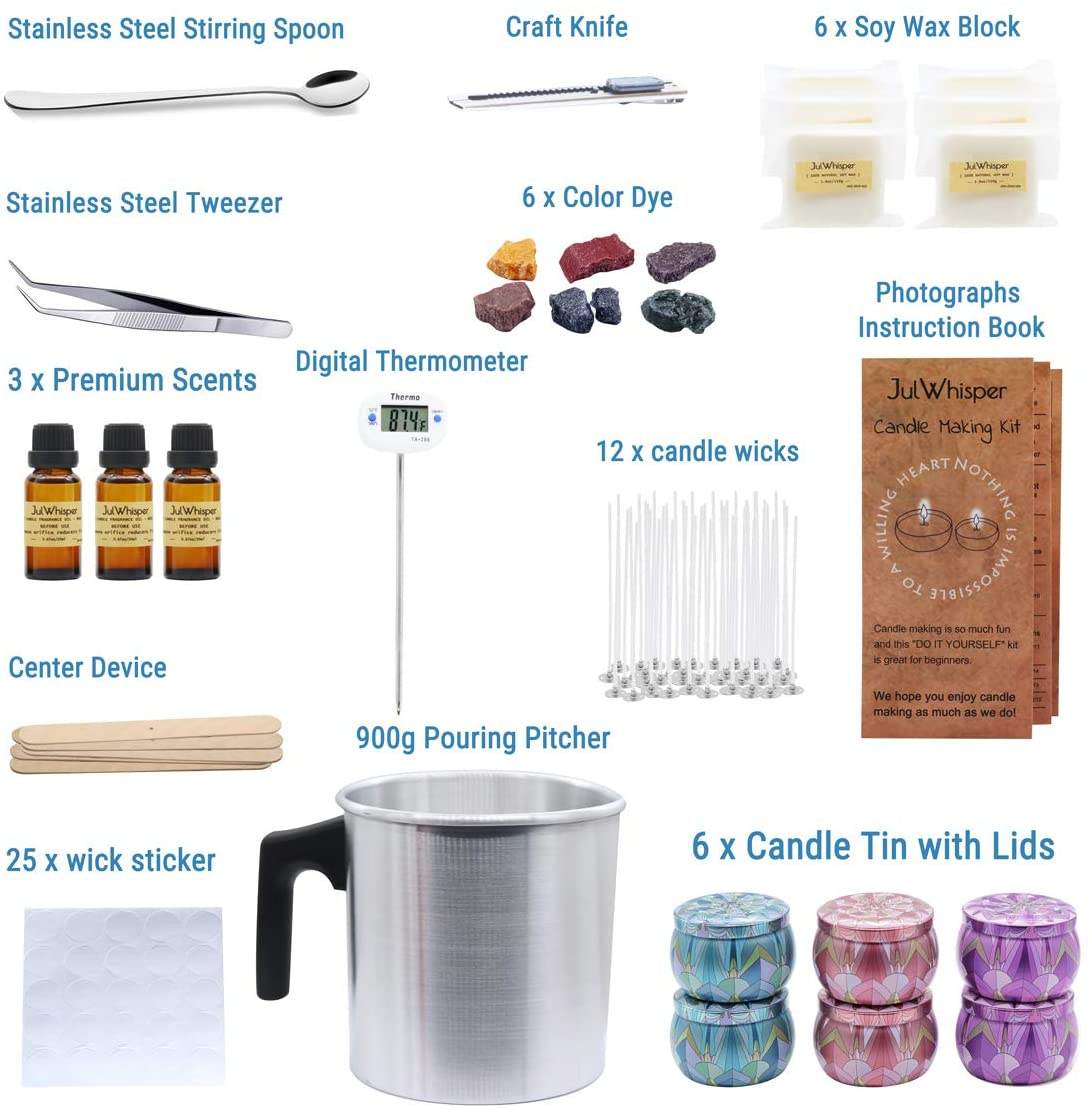 High Quality Creative Candle Making Set Custom DIY Complete Candle Making Kit Supplies Nature Soy Wax Material