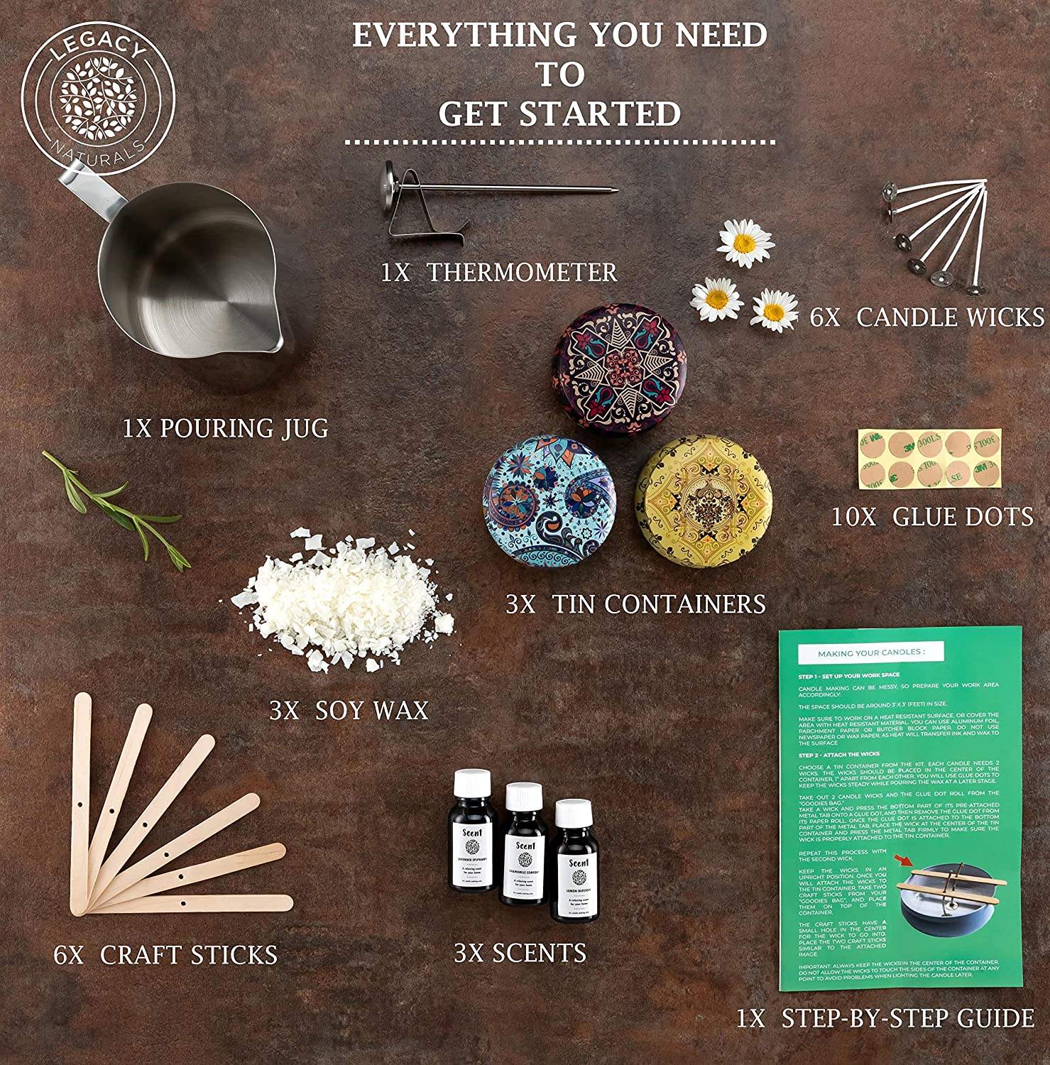 Best Candle Making Kit Gift for Your Family Create Large Scented Candles Included Essential accessory for DIY Candle Making