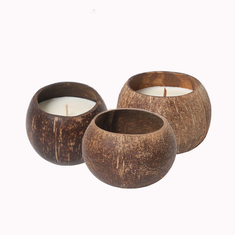 Simple coconut shell restaurant with candle cup creative candle empty cup decoration pieces soy wax container
